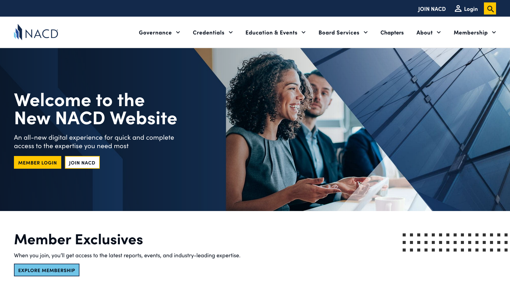 Home page hero image for NACD website